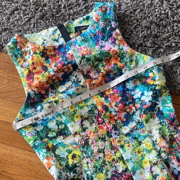 ZARA Floral Botanical Tulip Bloggers Celeb Fave Dress Olivia Palermo X Small - Picture 13 of 14